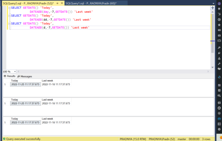 Subtract Days from DateTime in SQL Server | Technology Cue