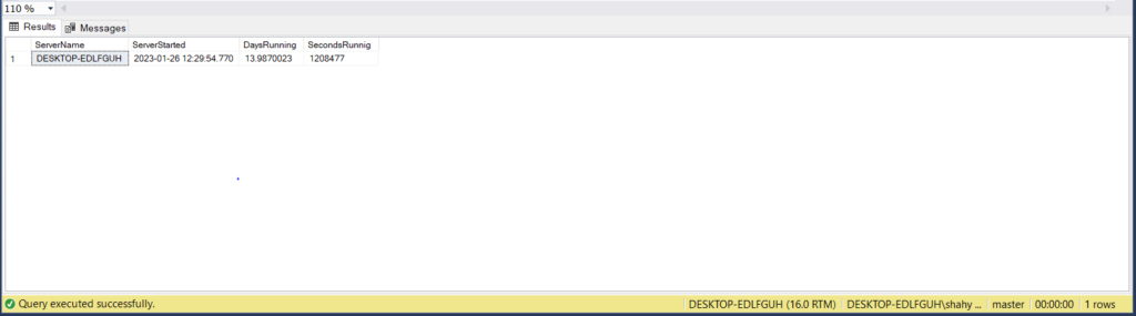 "How to Check SQL Server Uptime Since Last Startup | Technology Cue"